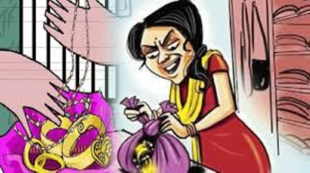 नौकरानी निकली लेडी डॉन मालकिन को किया बेहोश जेवर लूटकर फरार